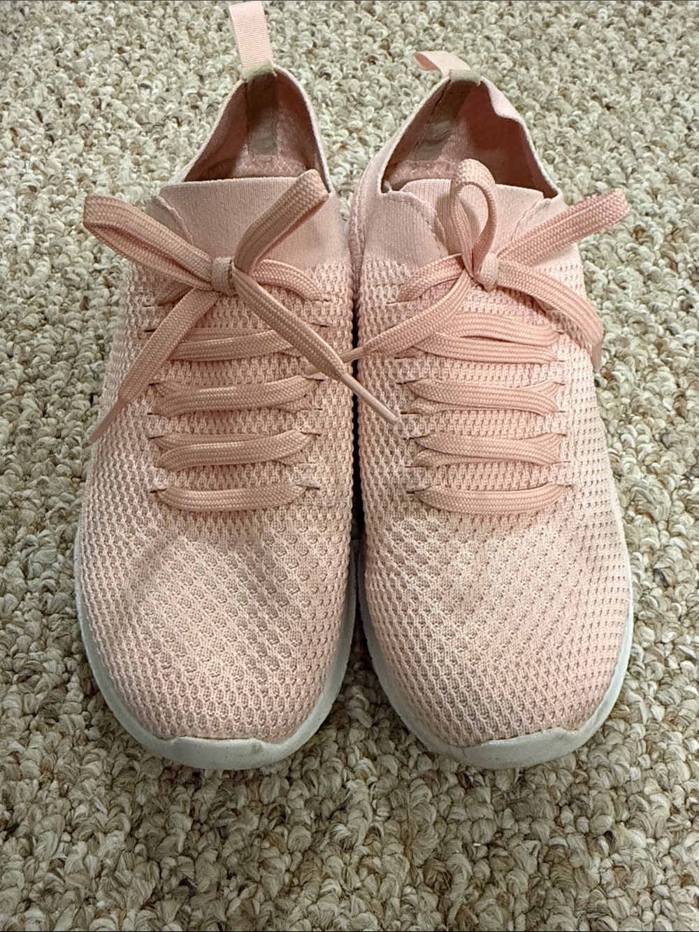 Skechers Women's Knit Lace-Up Sneakers in Light Pink